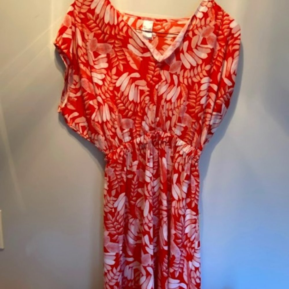elastic waist knee length dress